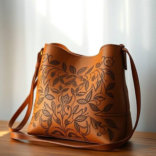 Bolso de cuero hecho a mano con detalles bordados